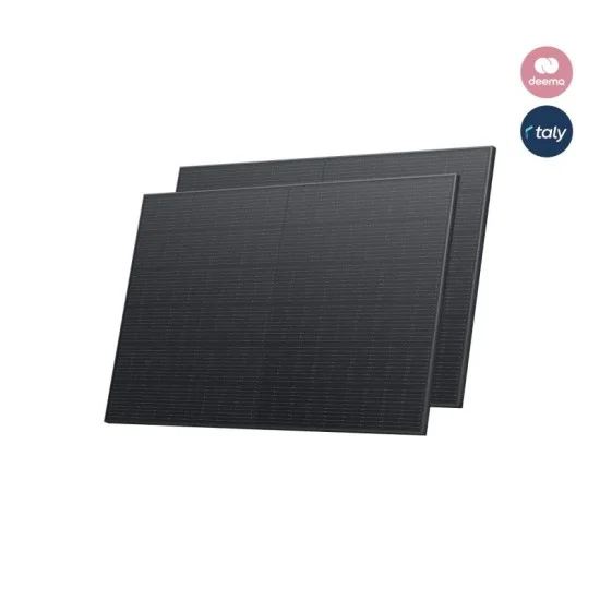 EcoFlow 400W Rigid Solar Panel 23% Conversion Rate 2 pcs Total 800W - Black